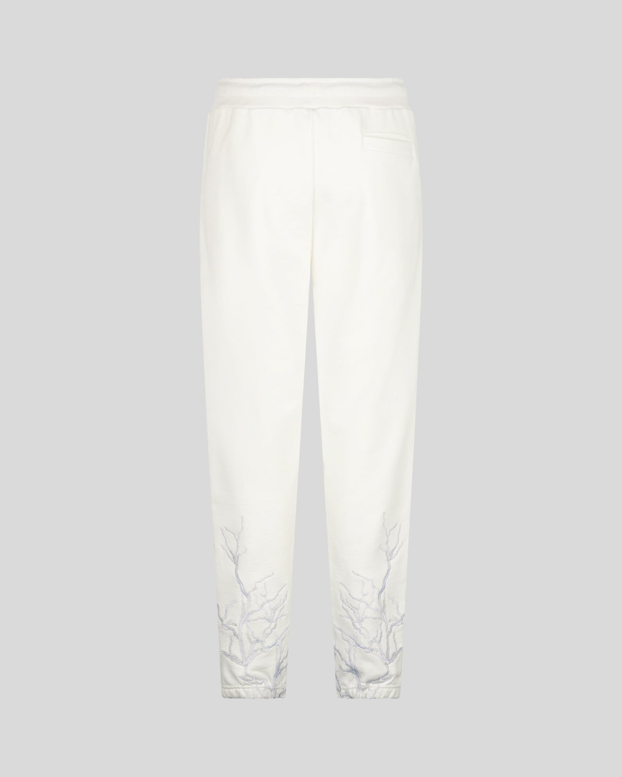 WHITE PANT WITH GREY EMBROIDERY LIGHTNING