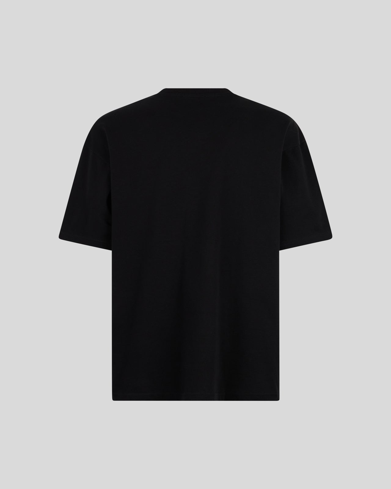 BLACK T-SHIRT WITH LATERAL PURPLE LIGHTNING PRINT AND EMBROIDERY GOTIC LOGO