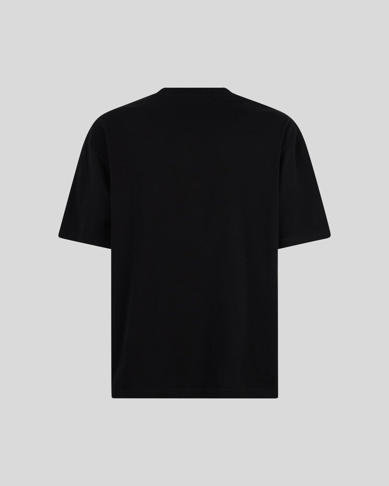 BLACK T-SHIRT WITH LATERAL LIGHT BLUE LIGHTNING PRINT AND EMBROIDERY GOTIC LOGO