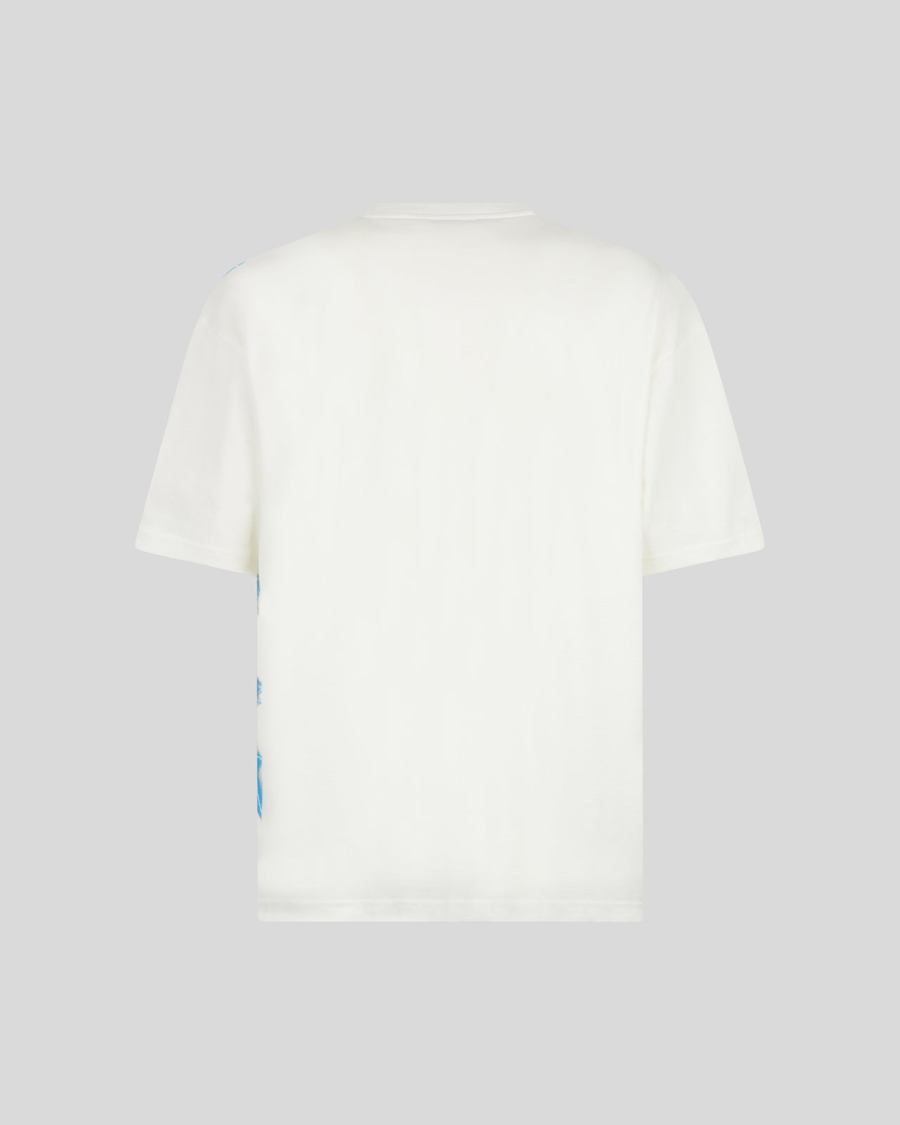 WHITE T-SHIRT WITH LATERAL LIGHT BLUE LIGHTNING PRINT