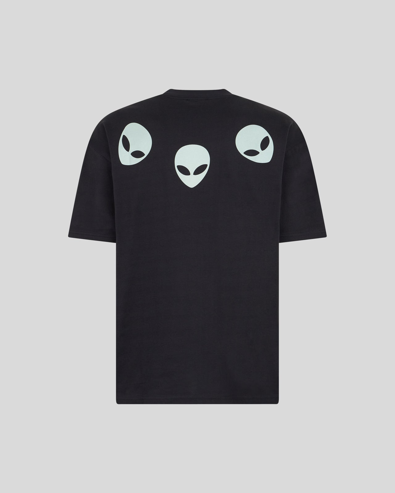 BLACK T-SHIRT WITH GLOW IN THE DARK TRIPLE ALIEN PRINT
