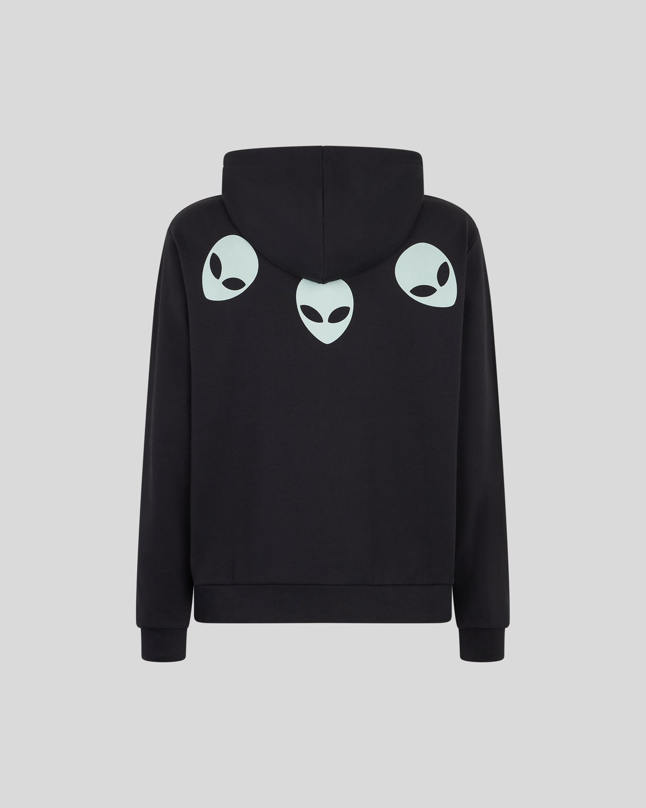 BLACK HOODIE WITH GLOW IN THE DARK TRIPLE ALIEN PRINT