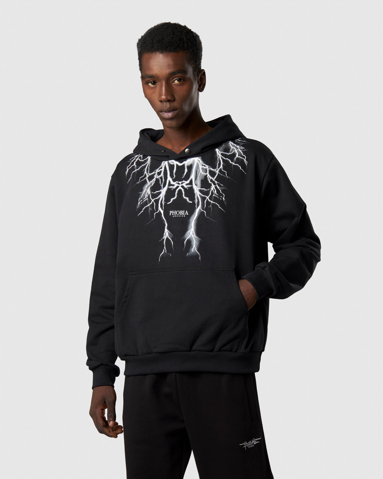 GRAY LIGHTNING HOODIE