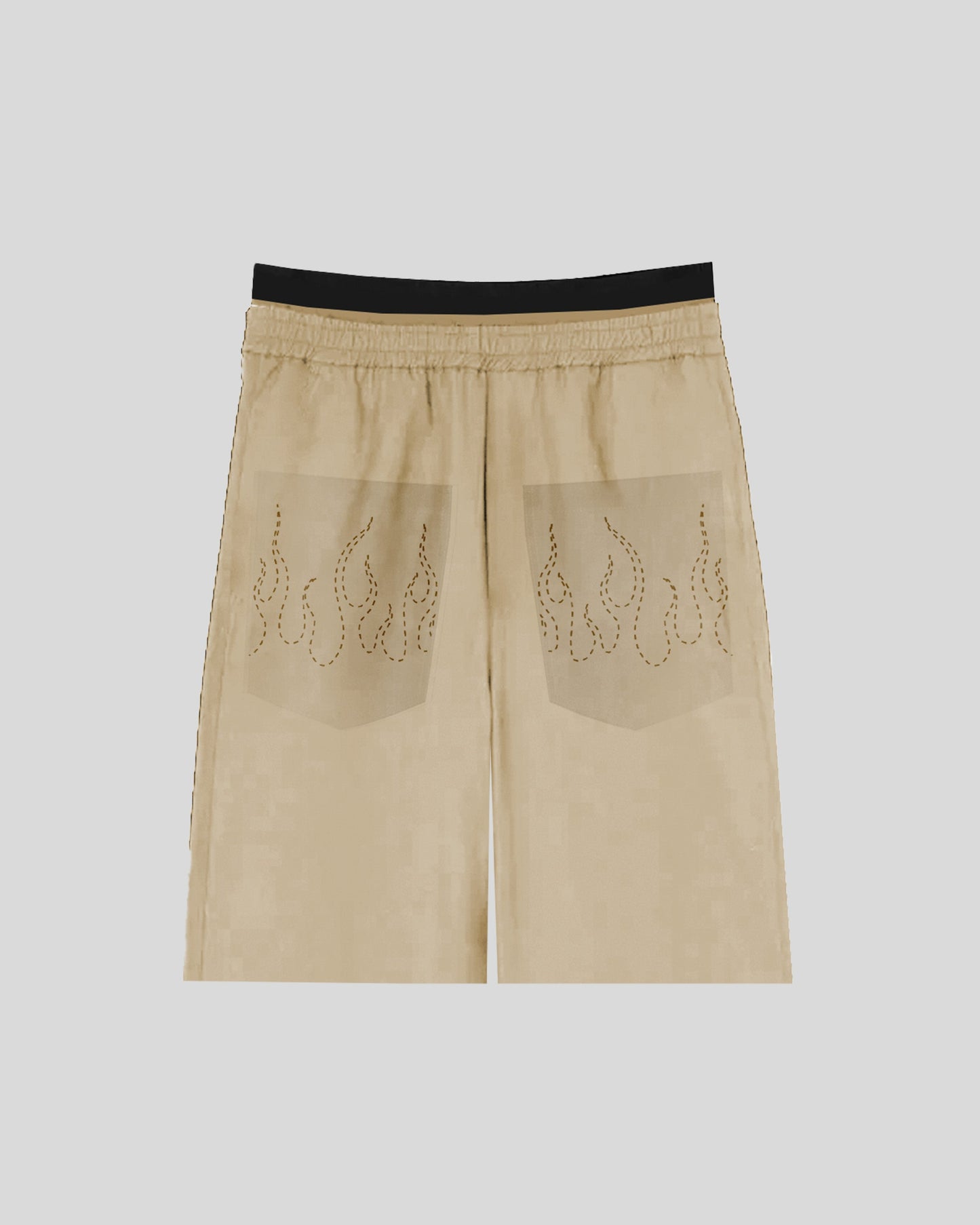 EMROIDERED FLAMES SHORTS