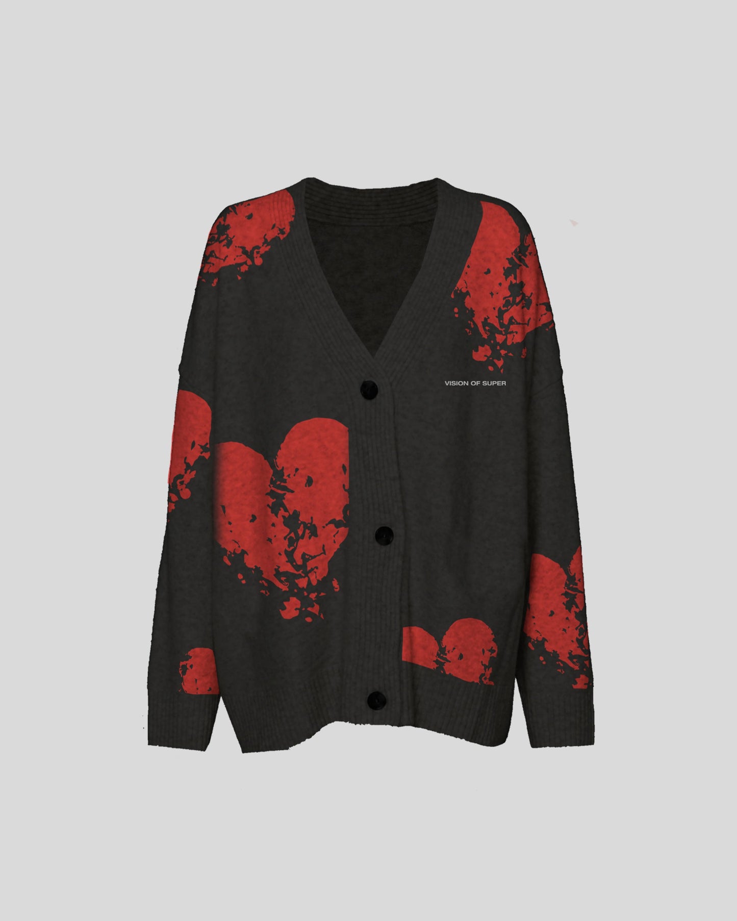 JACQUARD BROKEN HEART CARDIGAN
