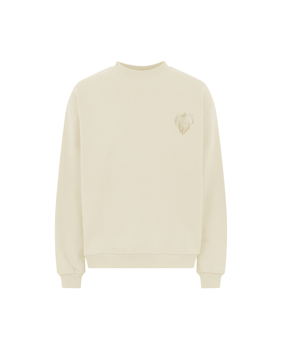 FLAMING HEART CREWNECK