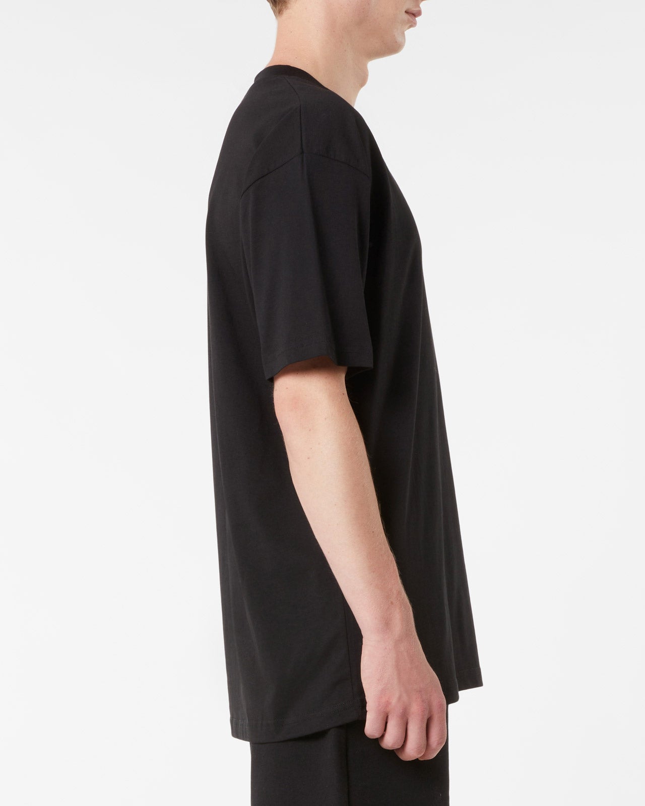 BLACK T-SHIRT WITH EMBROIDERED FLAMING HEART