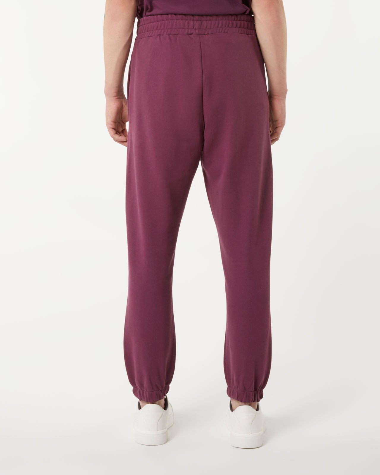 GRAPE WINE PANTS WITH EMBROIDERED FLAMING HEART