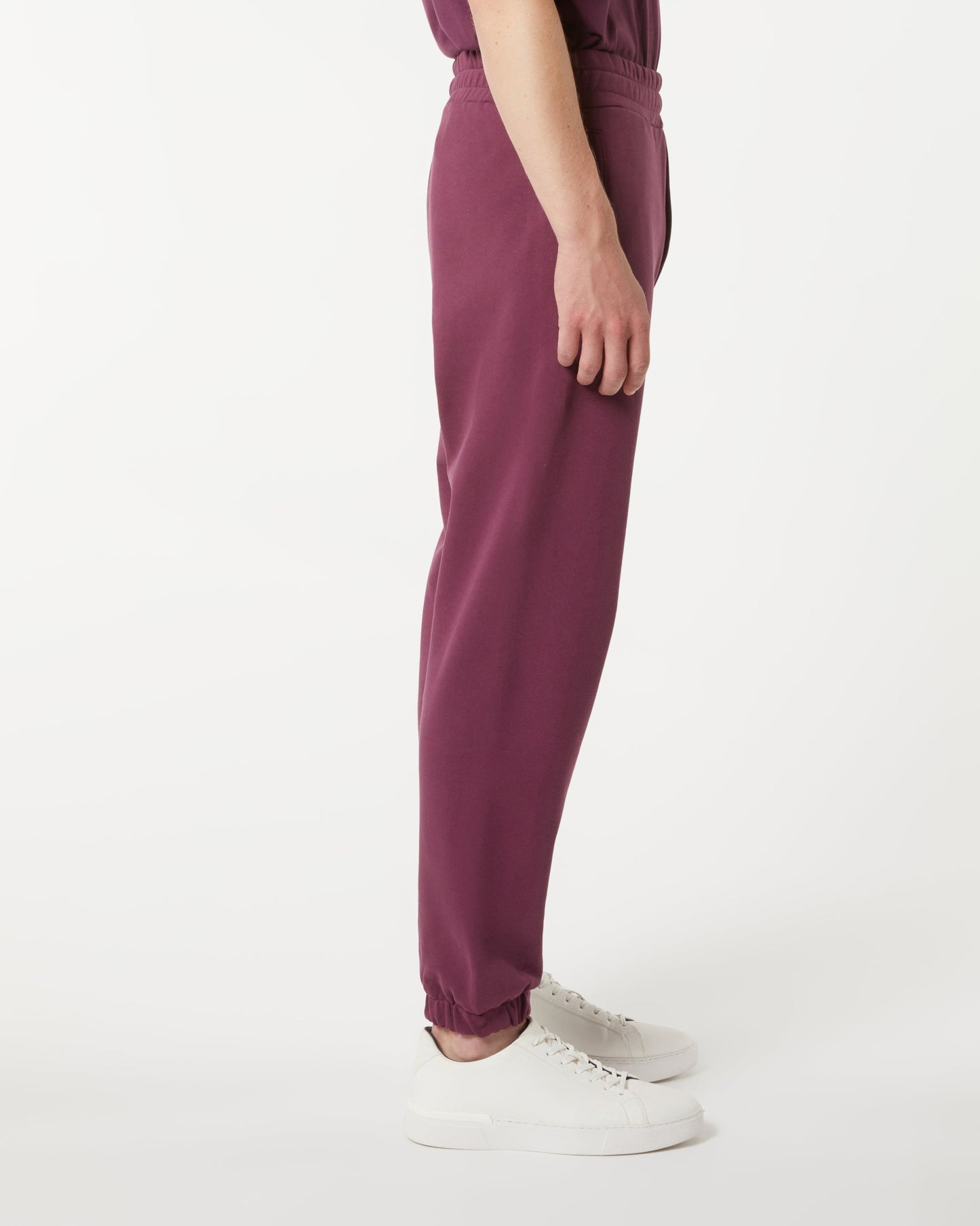 GRAPE WINE PANTS WITH EMBROIDERED FLAMING HEART