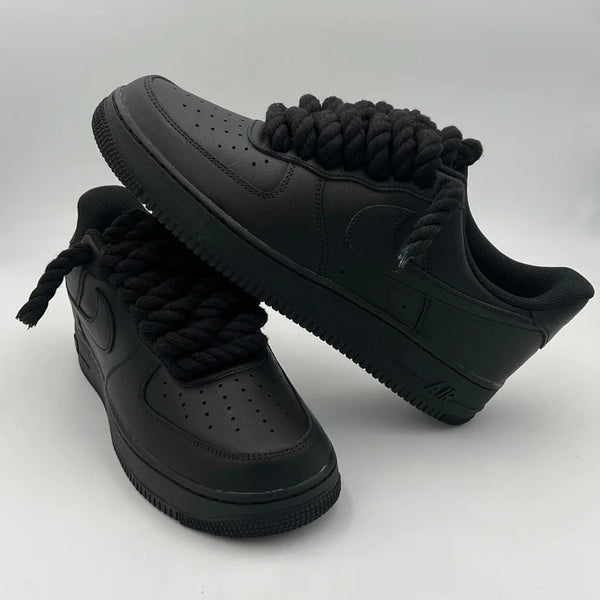 NIKE AIR FORCE 1 “ROPE LACES TRIPLE BLACK”