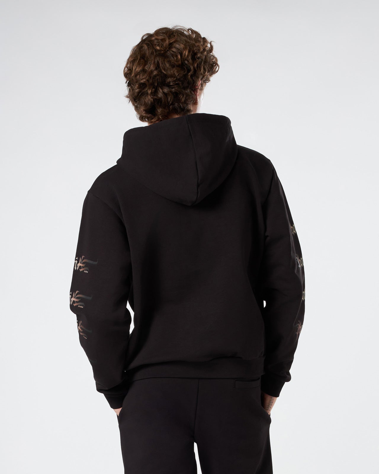 BLACK HOODIE WITH SHARK PRINT