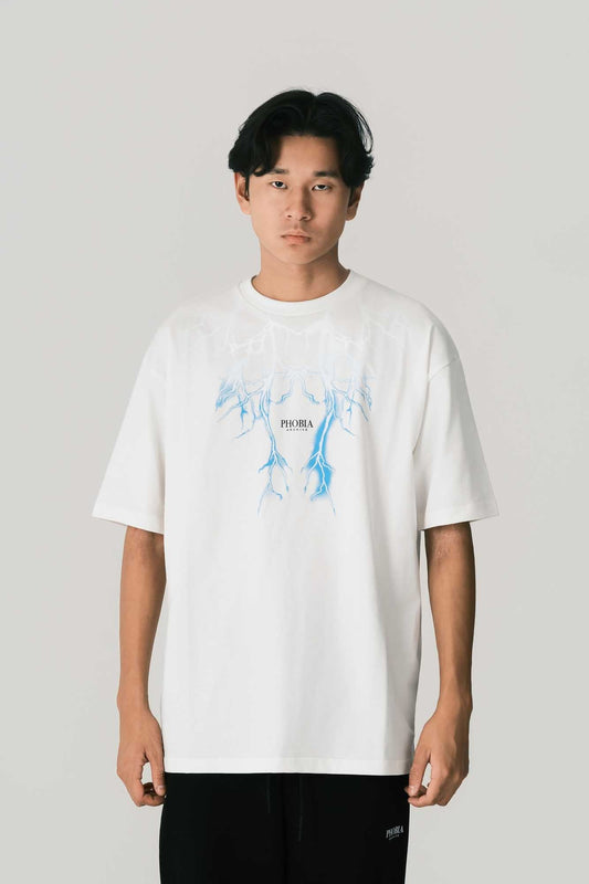 OFFWHITE TEE WITH SHADE LIGHTNING SKY BLUE