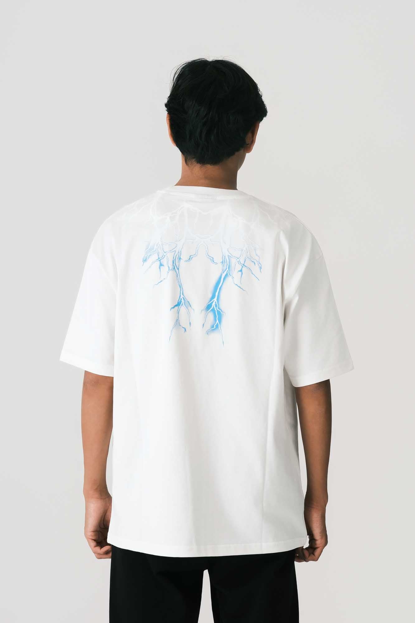 OFFWHITE TEE WITH SHADE LIGHTNING SKY BLUE