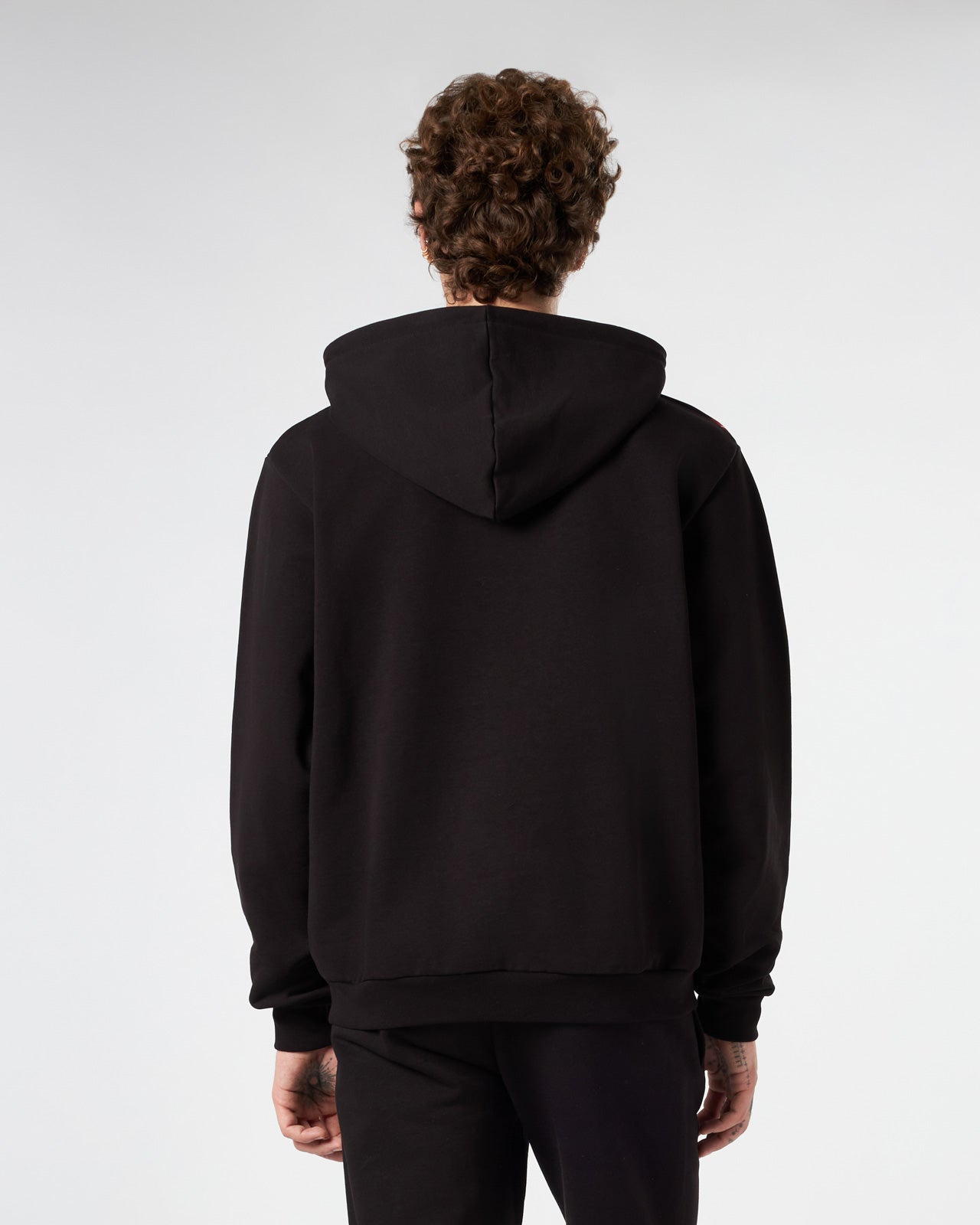 BLACK HOODIE WITH LIGHTNING RED PRINT