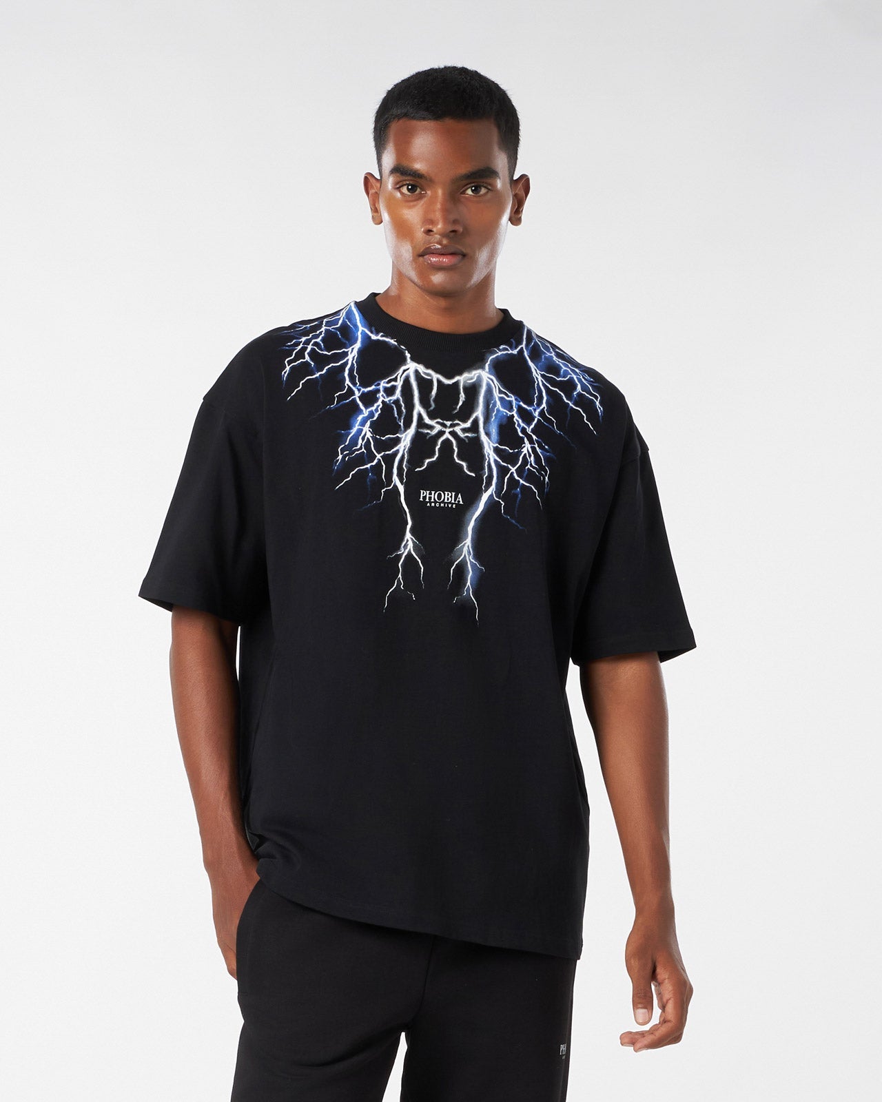 BLUE AND GREY LIGHTNING T-SHIRT