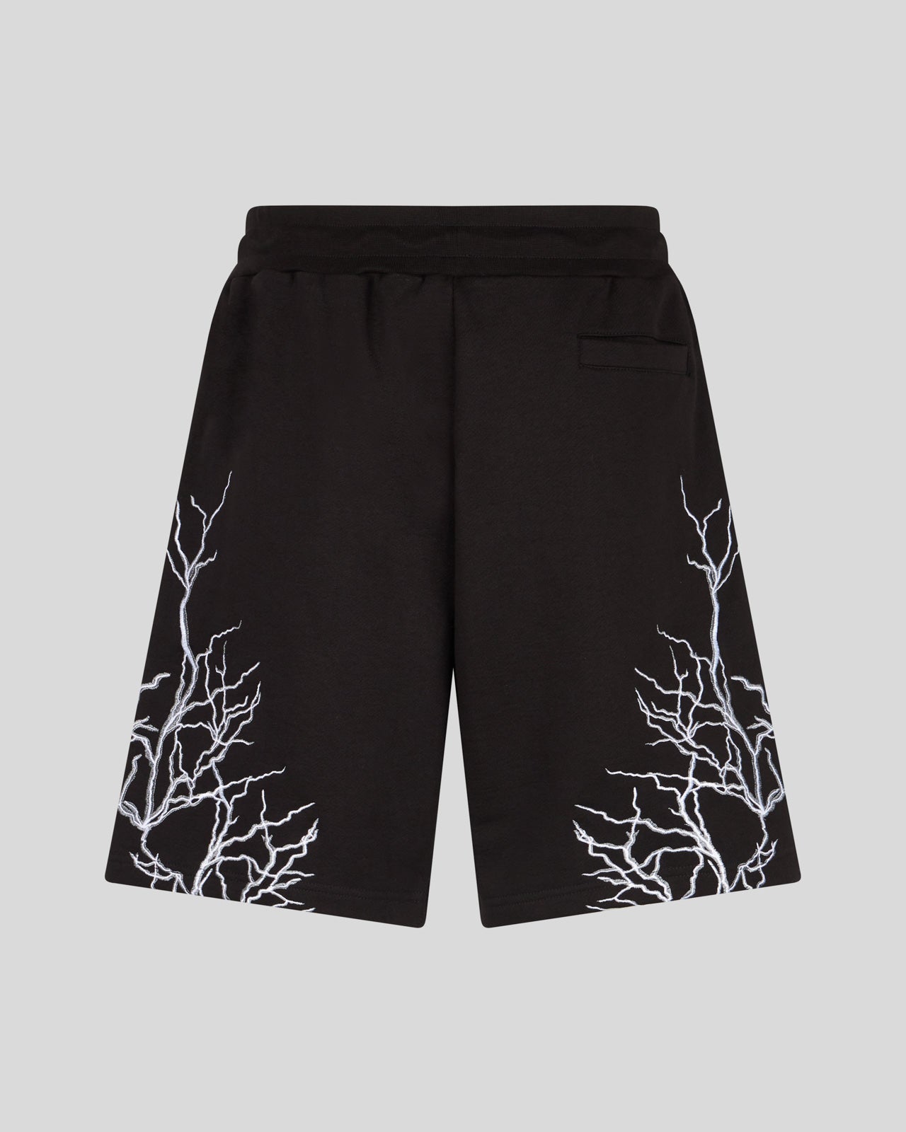 BLACK SHORTS WITH GREY EMBROIDERY LIGHTNING