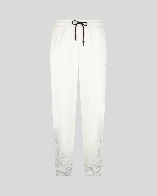 WHITE PANT WITH GREY EMBROIDERY LIGHTNING