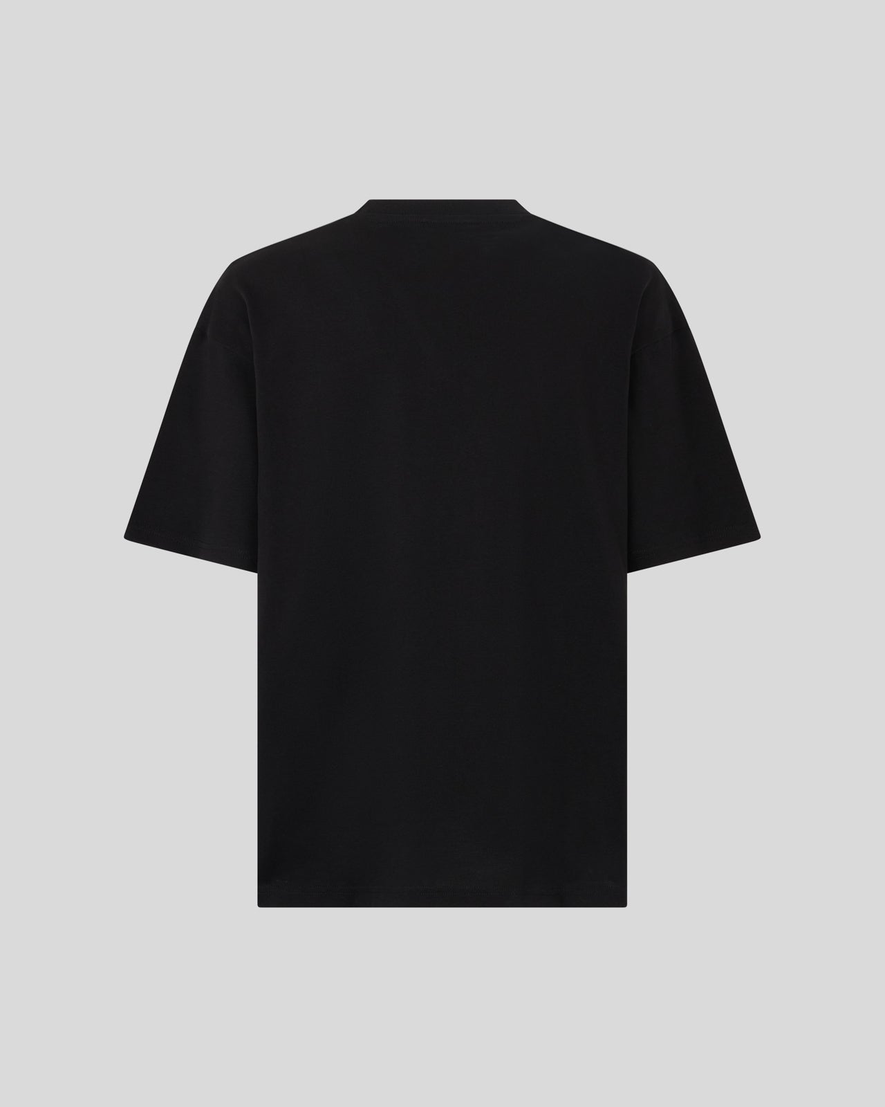 BLACK T-SHIRT WITH BICOLOR PURPLE-GREEN LIGHTNING PRINT