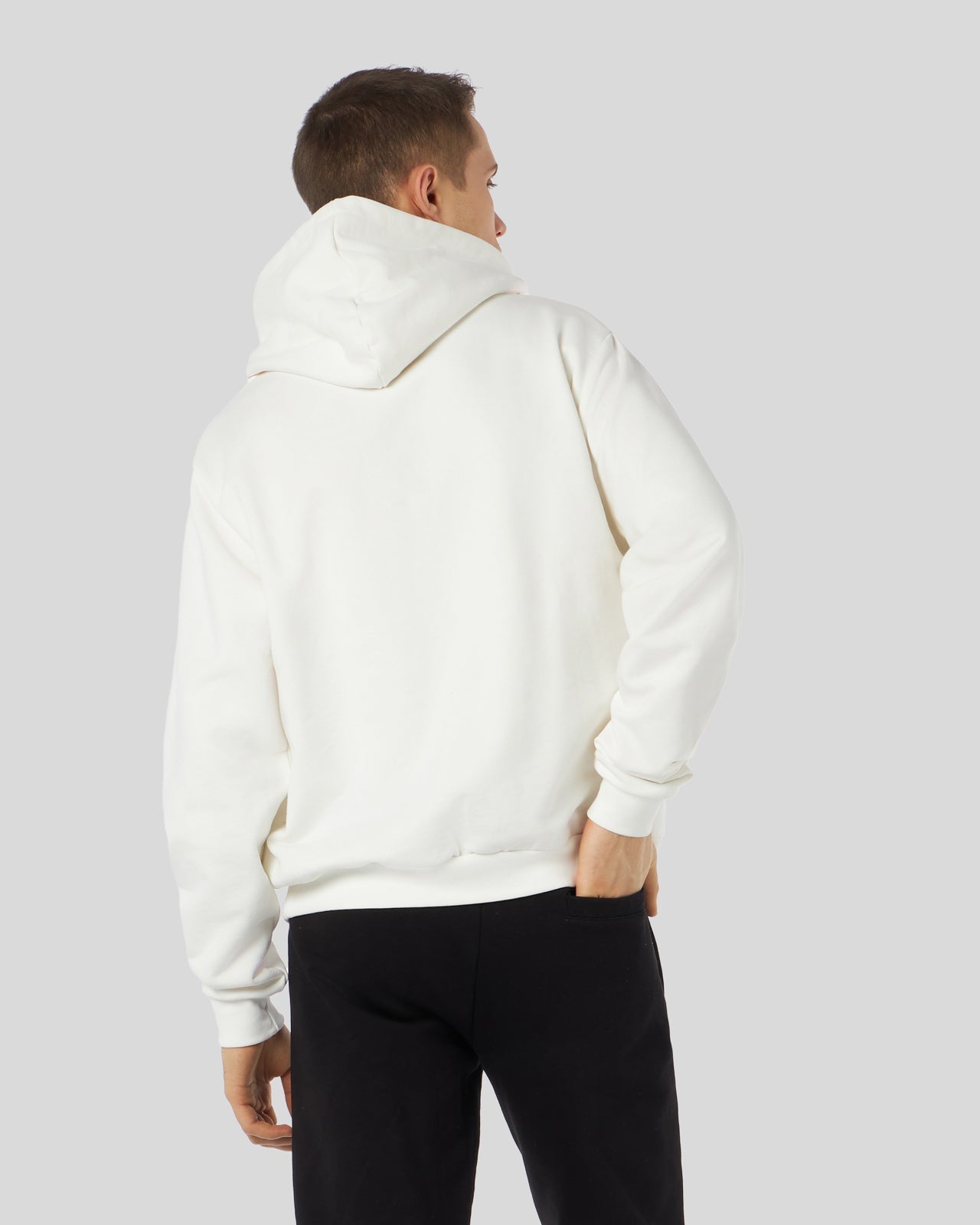 WHITE HOODIE WITH BICOLOR RED-BLUE LIGHTNING PRINT