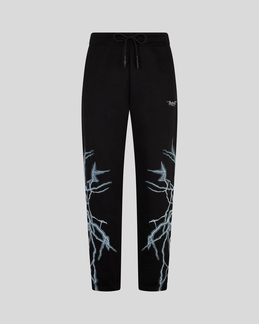BLACK PANTS WITH LATERAL WHITE LIGHTNING PRINT