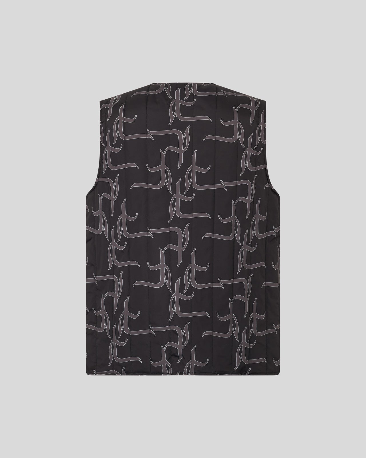 DOUBLE FACE GILET WITH ALL OVER GOTIC P AND BIG LABEL