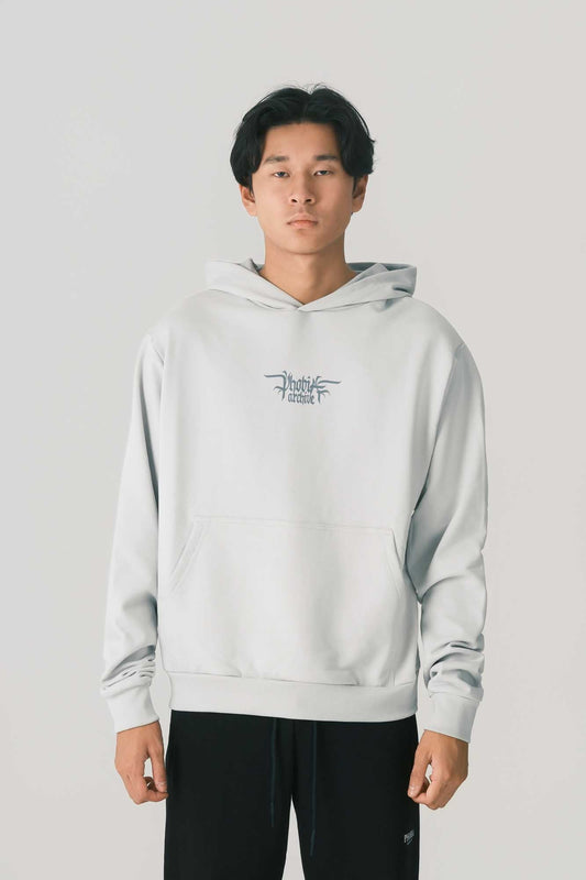 GREY HOODIE WITH BLUE FOGGY LOGO