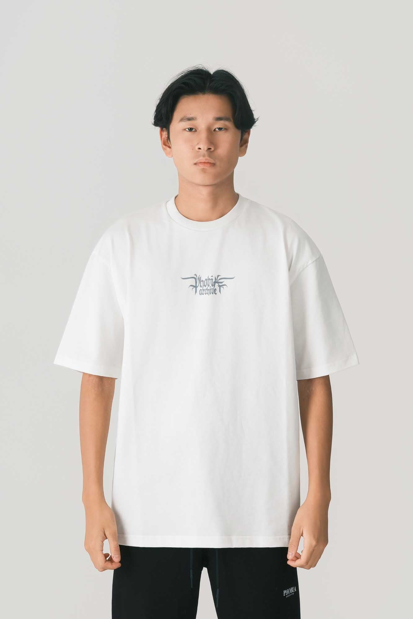 OFFWHITE TEE WITH PURPLE FOGGY LOGO