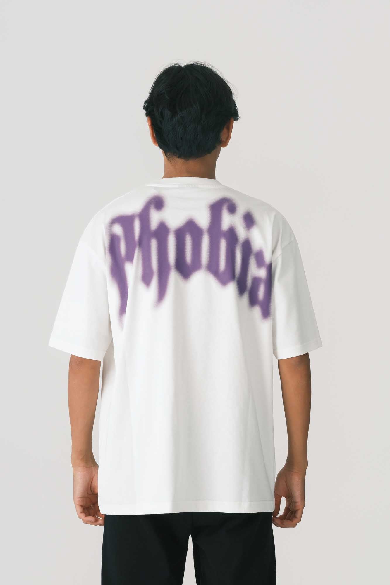OFFWHITE TEE WITH PURPLE FOGGY LOGO