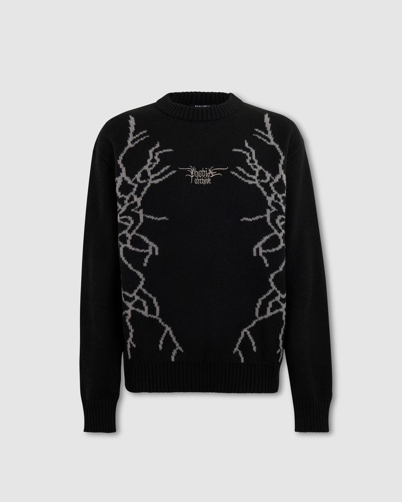 WHITE JACQUARD LIGHTNING JUMPER