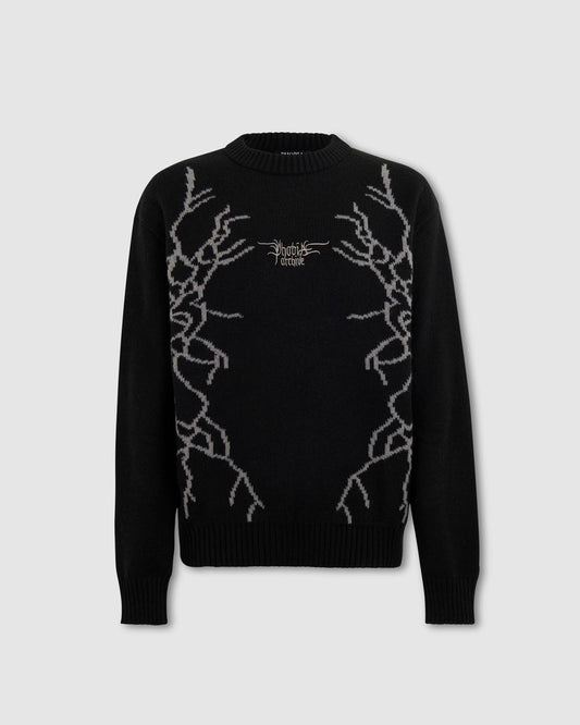 WHITE JACQUARD LIGHTNING JUMPER