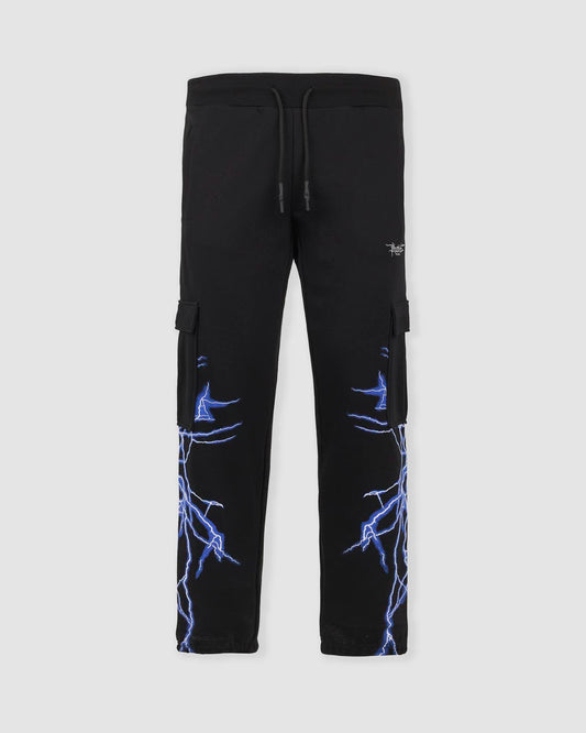 BLUE VERTICAL LIGHTNING CARGO PANTS