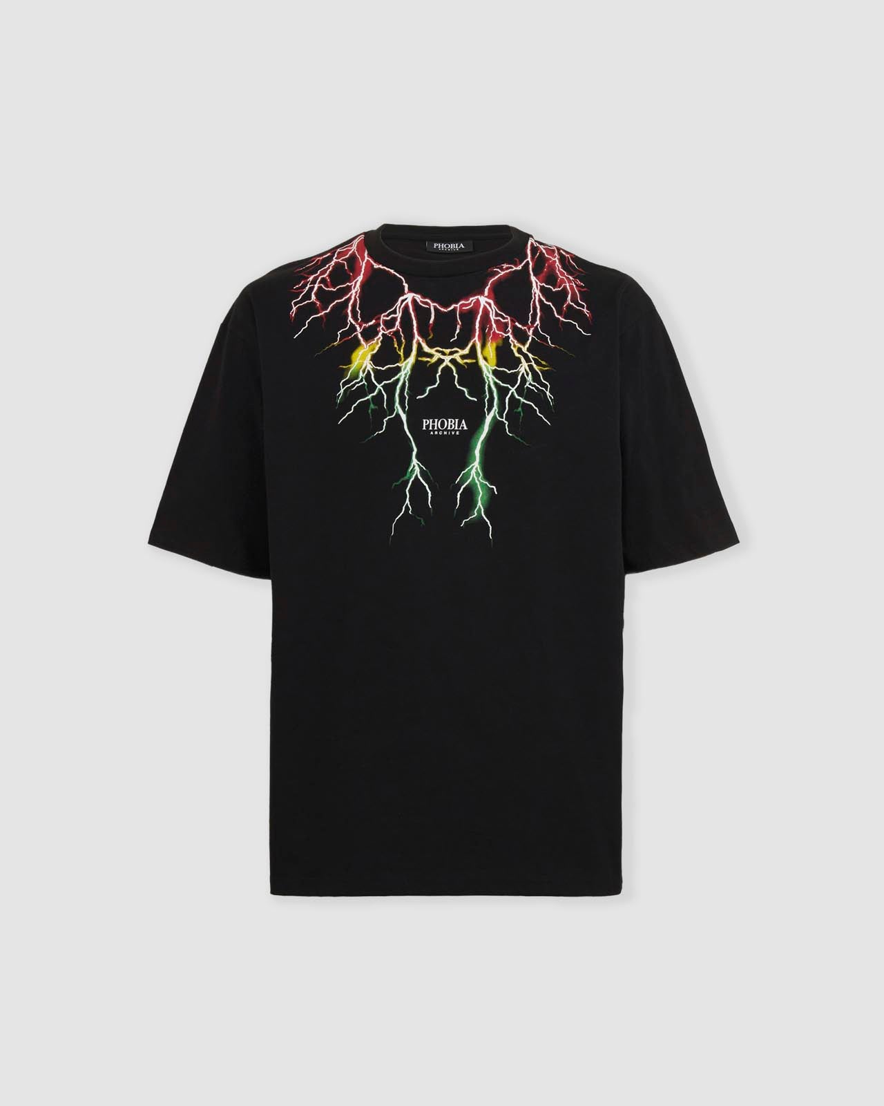 RED AND GREEN LIGHTNING T-SHIRT