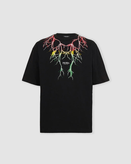 RED AND GREEN LIGHTNING T-SHIRT