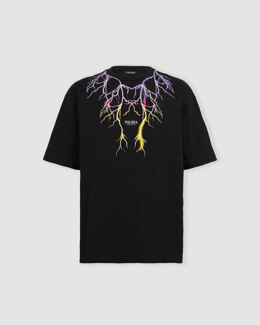 PURPLE AND YELLOW LIGHTNING T-SHIRT