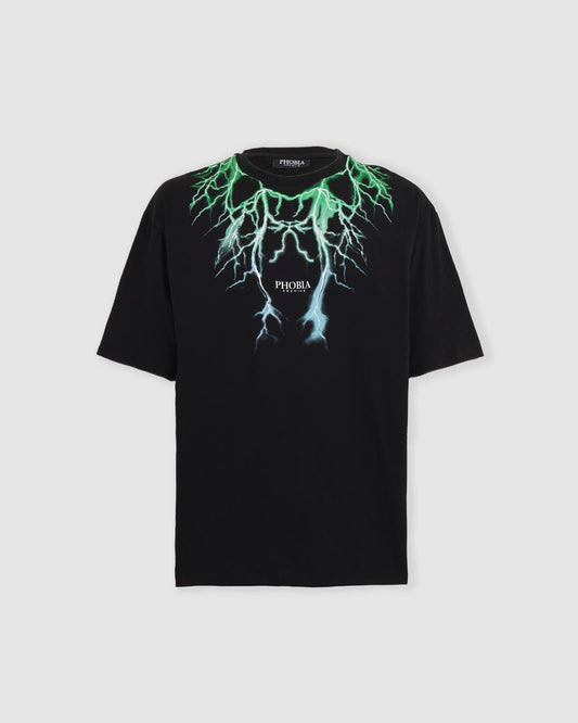 GREEN AND LIGHTBLUE LIGHTNING T-SHIRT