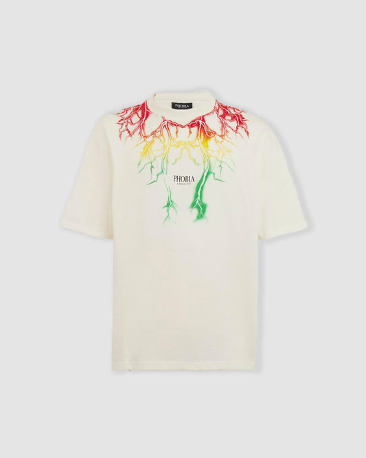 RED AND GREEN LIGHTNING T-SHIRT