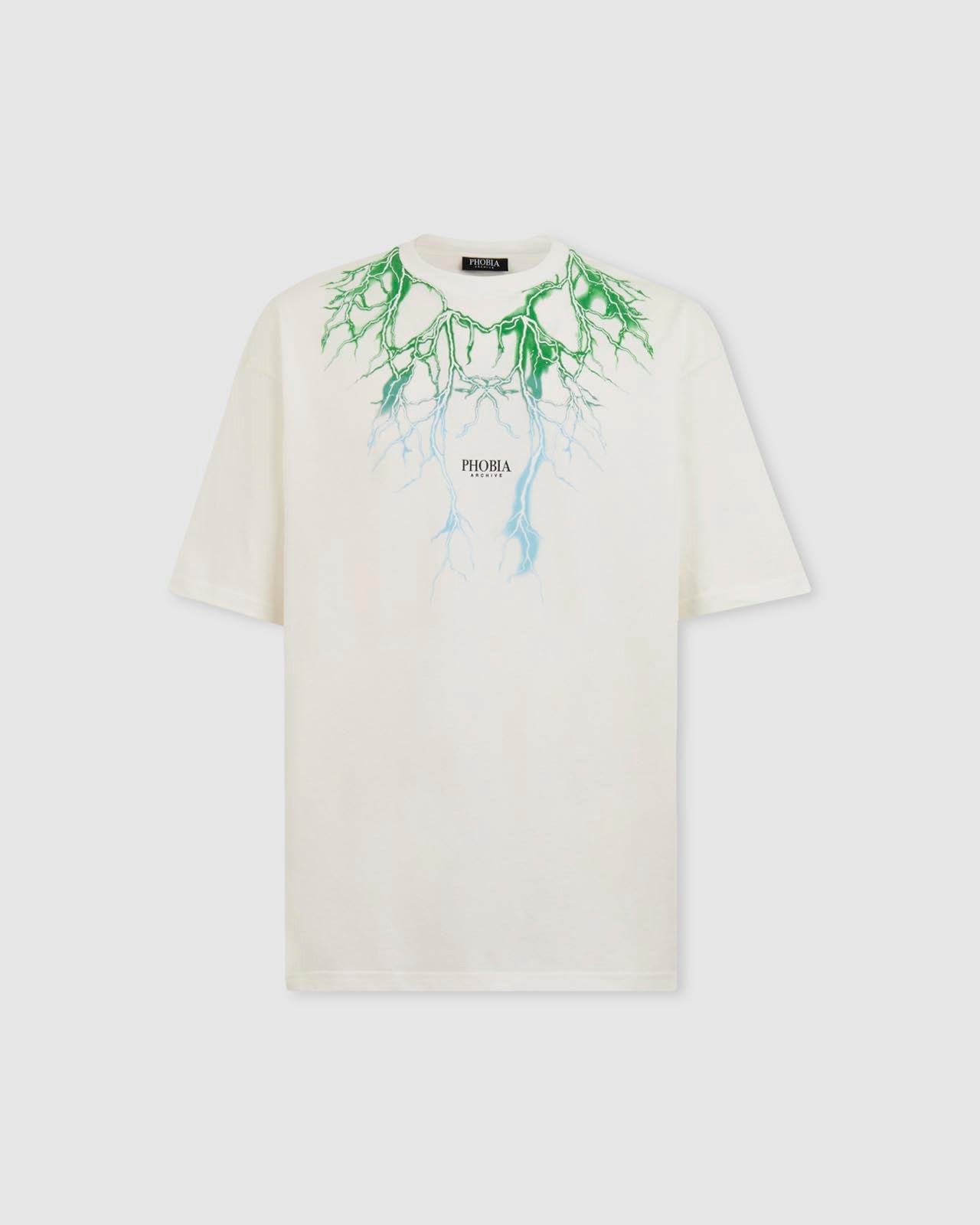 GREEN AND LIGHTBLUE LIGHTNING T-SHIRT