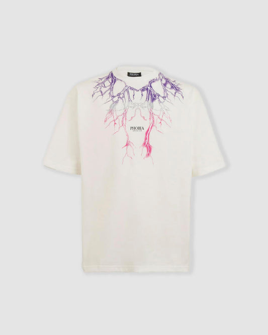 PURPLE GREY AND FUXIA LIGHTNING T-SHIRT