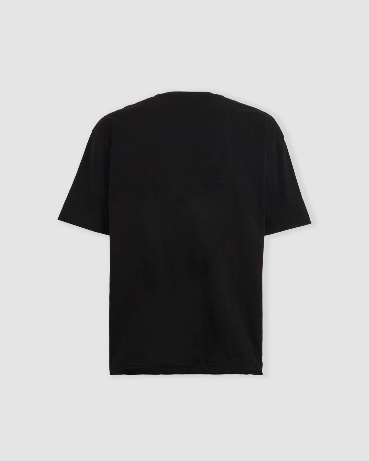 BLACK TSHIRT WITH ORANGE LIGHTNING