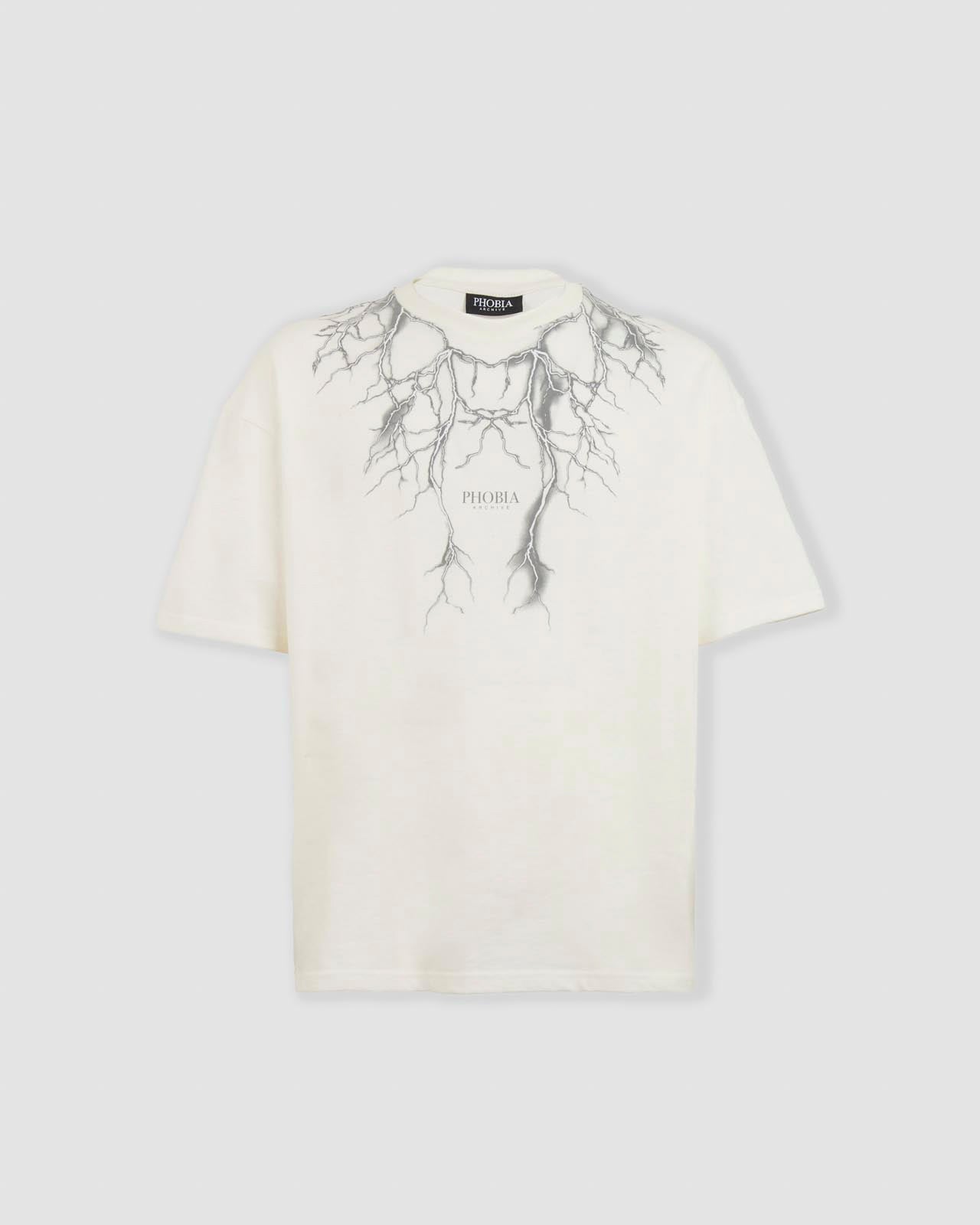 WHITE REFLECTIVE LIGHTNING T-SHIRT