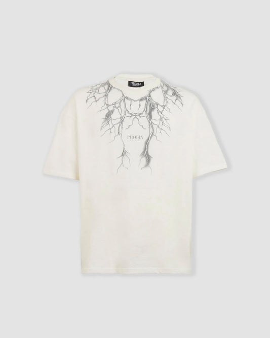 WHITE REFLECTIVE LIGHTNING T-SHIRT