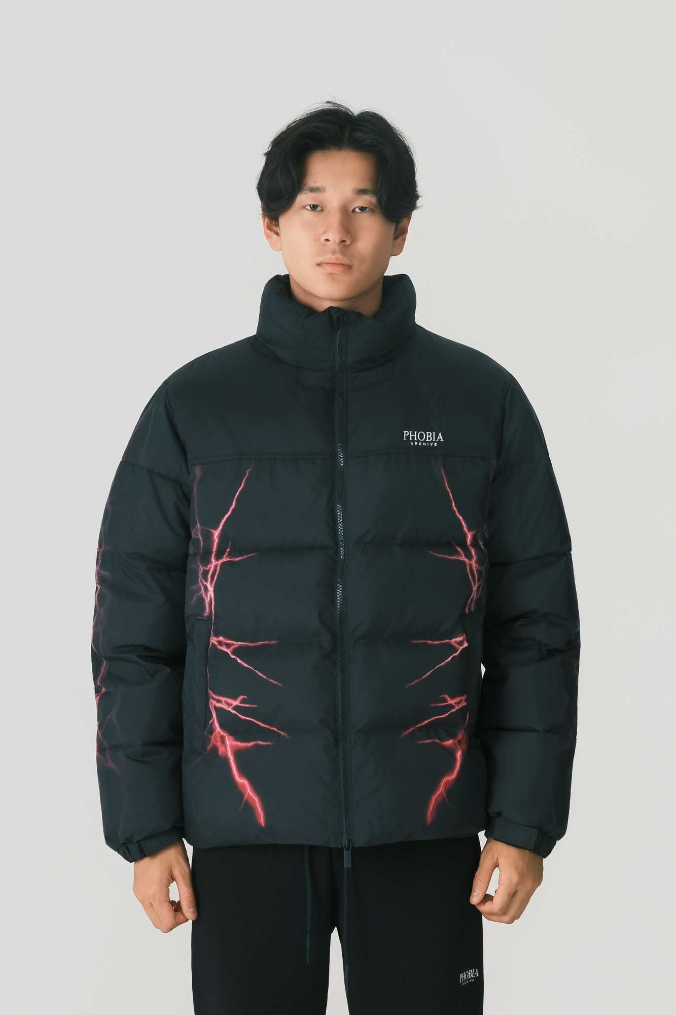 BLACK BOMBER WITH LILAC DIGITAL LIGHTINING