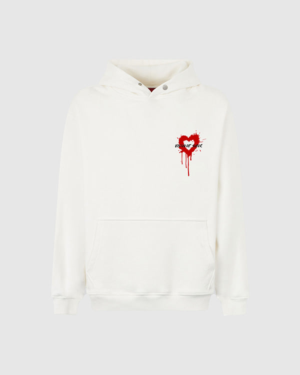 OFFWHITE HOODIE WITH PUFF PRINT ON