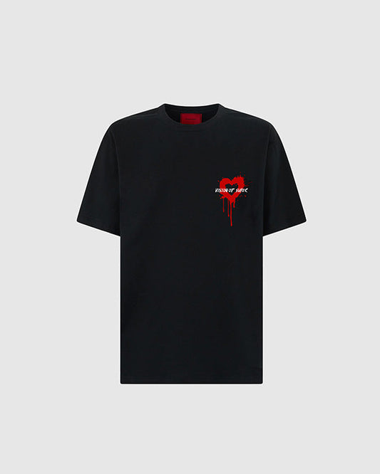 BLACK TEE WITH PUFF PRINT