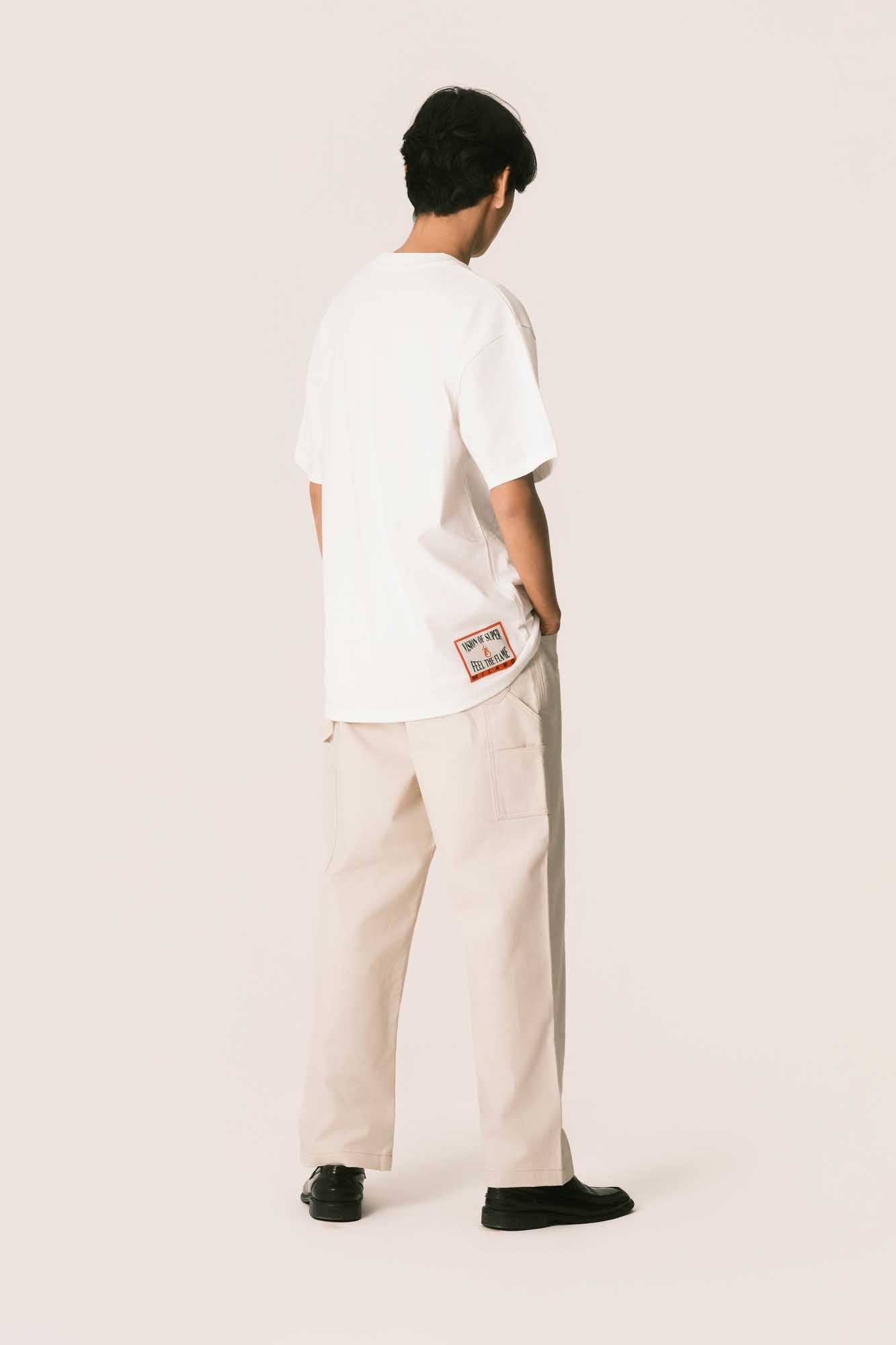 OFFWHITE TEE WITH EMBROIDERED HEART