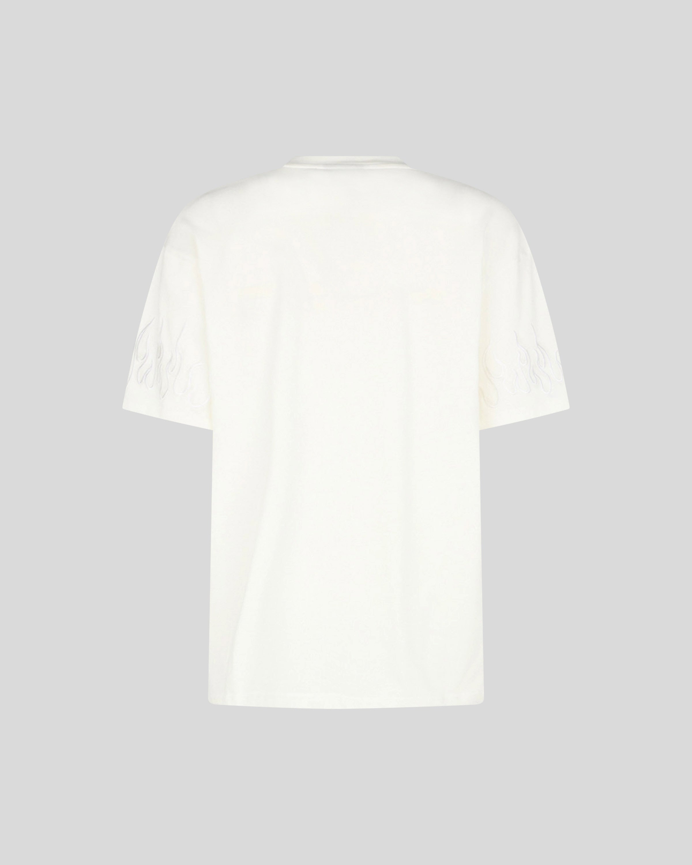 EMBROIDERED FLAMES T-SHIRT