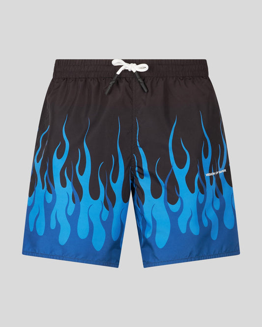 DOUBLE BLUE FLAMES SWIMWEAR
