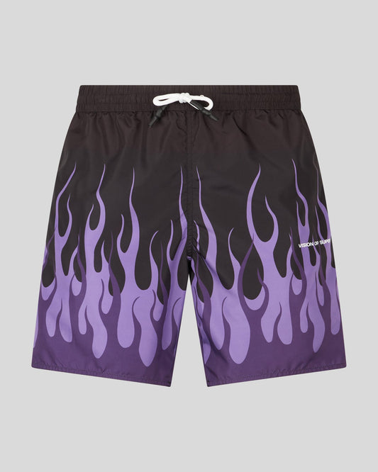 DOUBLE PURPLE FLAMES SWIMWEAR