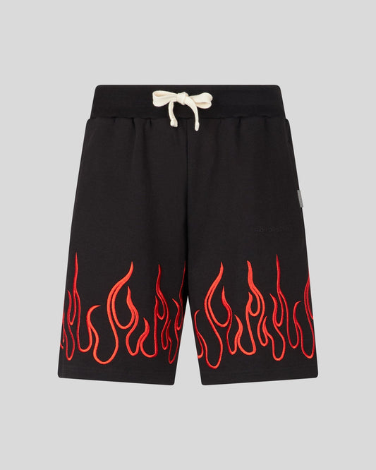 EMBROIDERED FLAMES SHORTS
