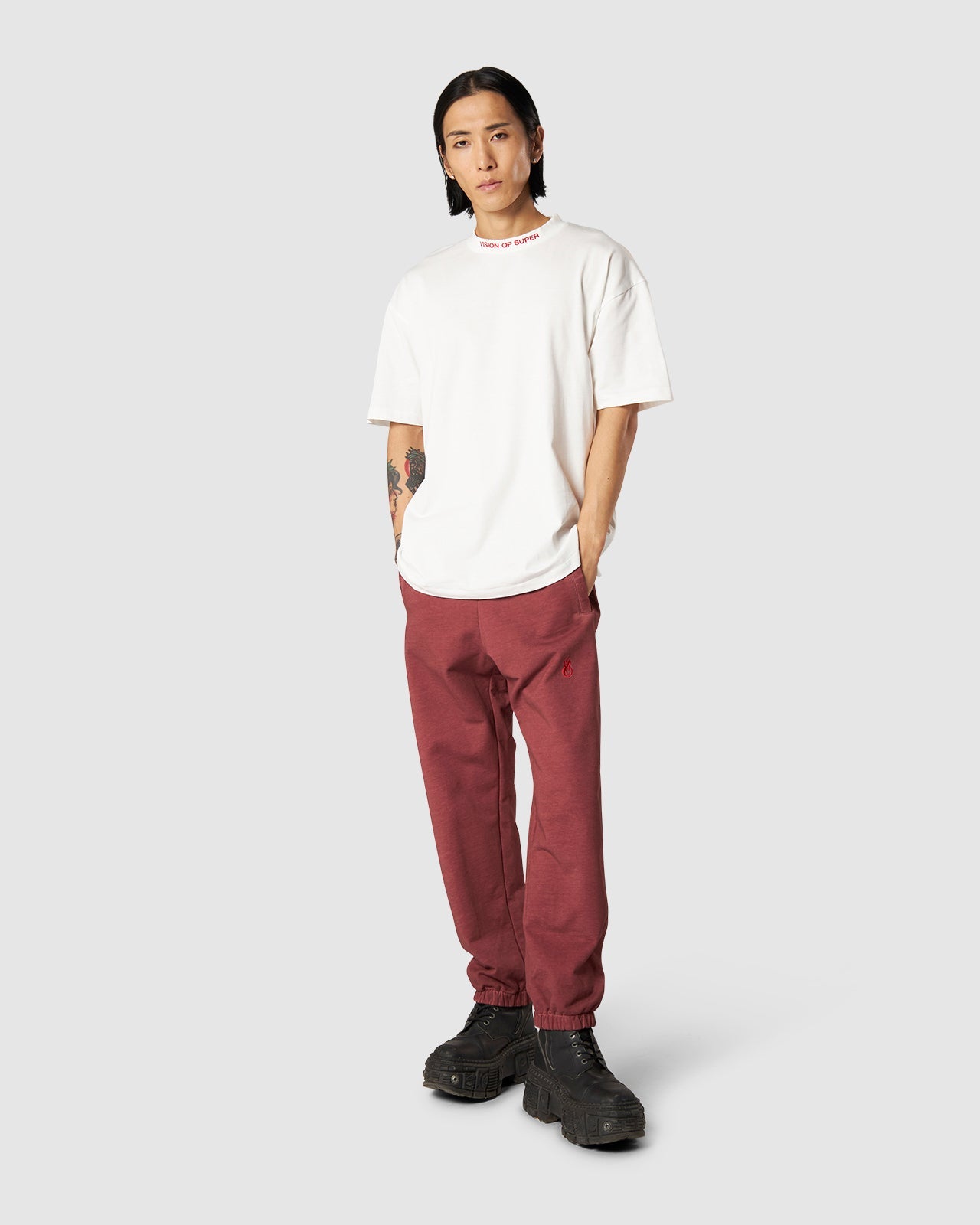 EMBROIDERED FLAME PANTS